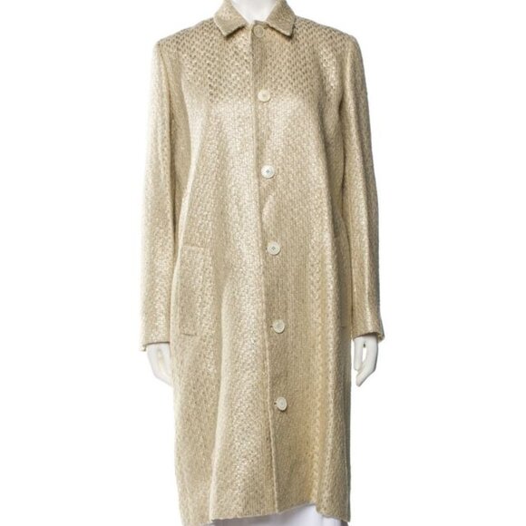 Ralph Lauren Collection Linen Coat in Gold